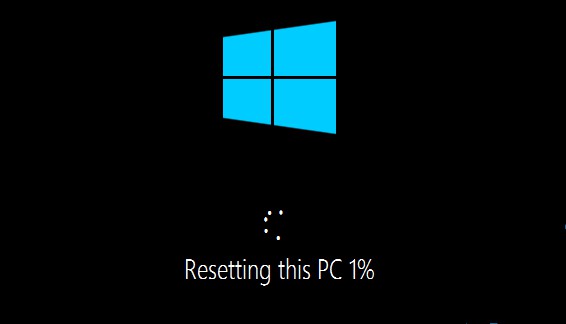 windows 10 resetting this pc stuck but spinning